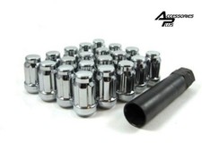 Set Of 20 And 1 Key 12x1.5 Chrome Spline Tuner 6 Spline Lock Lug Nut Ap5655