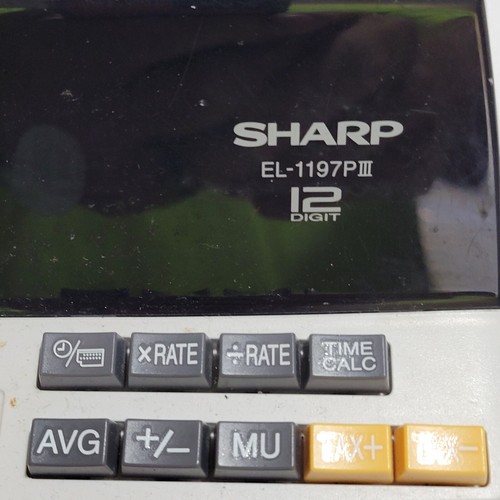 Sharp EL-1197PIII Heavy Duty Color Printing Calculator with Clock and Calendar - Picture 4 of 5