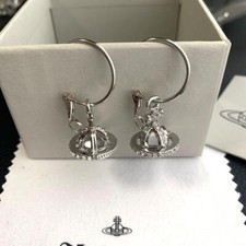 Vivienne Westwood Earrings Pierced Globe Orb Silver NO BOX EJ373