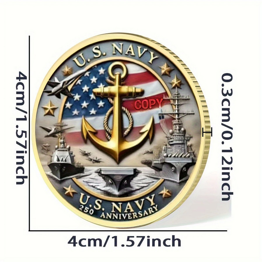 Navy 250 Anniversary Challenge Coin Military Collectable Armed Forces