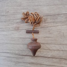 Fantastic vintage iron plumb bob leveling measuring carpenter tool