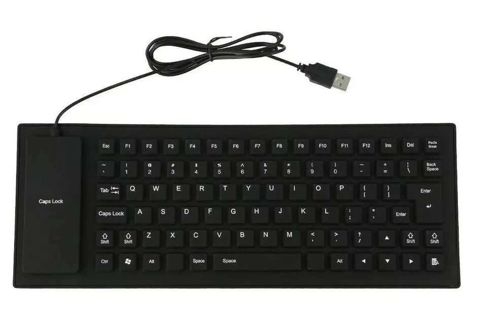 New SILICONE ROLL UP USB KEYBOARD WATERPROOF FOLD UP FOR PHONE, TABLET, COMPUTER - Image 3 of 4