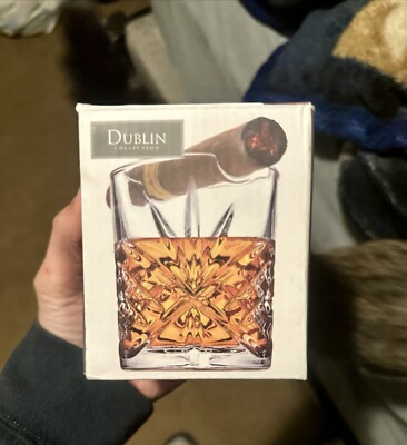 Godinger Dublin Crystal Cigar Whiskey Tumbler Glass Cup Brand New