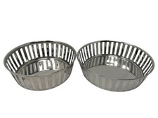 Stainless Steel Round Lined Serving Basket Ideal For Naan, Bread, Snacks, Chips