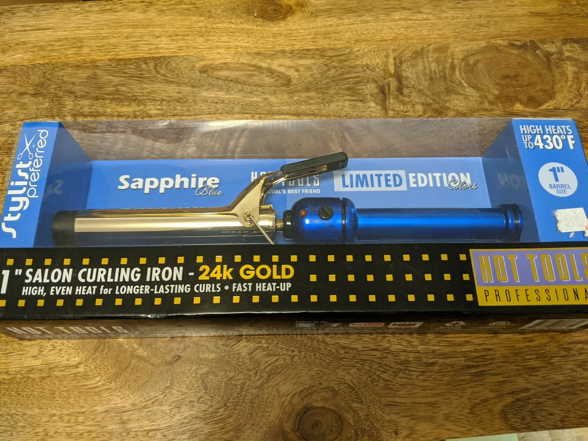 Hot tools blue curling cheap iron