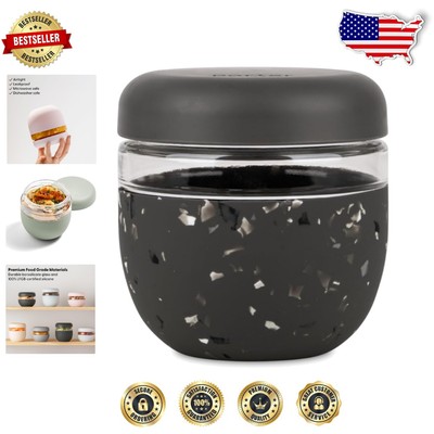 Eco-Friendly 24oz Glass Food Storage Container with Leak Proof Screw Top Lid