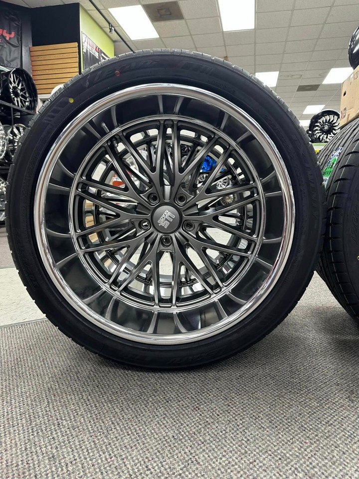 4 New US MAG C-10 Staggeed 22x8.5_22x10.5 Rims Tire 5x127 for CHEVY GM ...