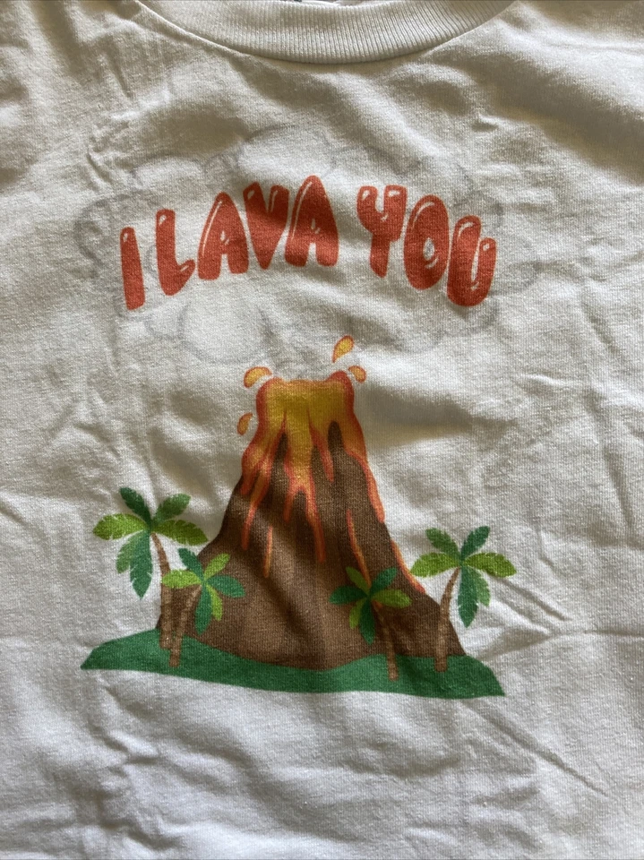 Rabbit Skins LAT Apparel Shirt ʻI Lava Youʻ Volcano Hawaii T-Shirt Kids Size 4 - Image 2 of 4