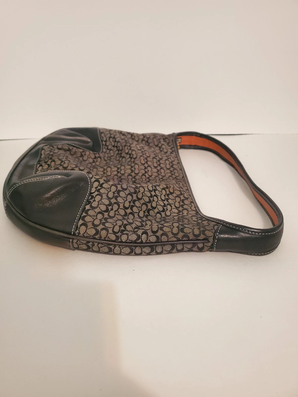 Borsa Coach vintage firmata jacquard nera grigia monogramma zip A3K 6617 BELLA