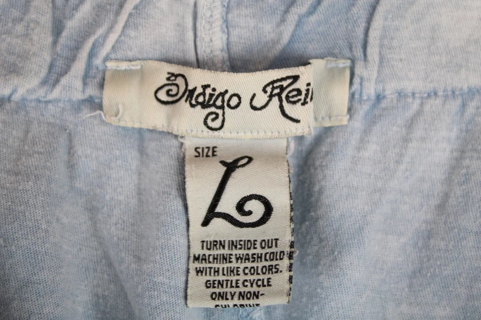 Indigo Rein Shorts Women's Size L Blue Lace Detail Lined Elastic Waist 32" - Image 3 of 4