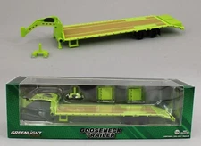 1:64 GreenLight *HITCH & TOW* LIME *GOOSENECK* 5th Wheel FLATBED TRAILER *NIP*