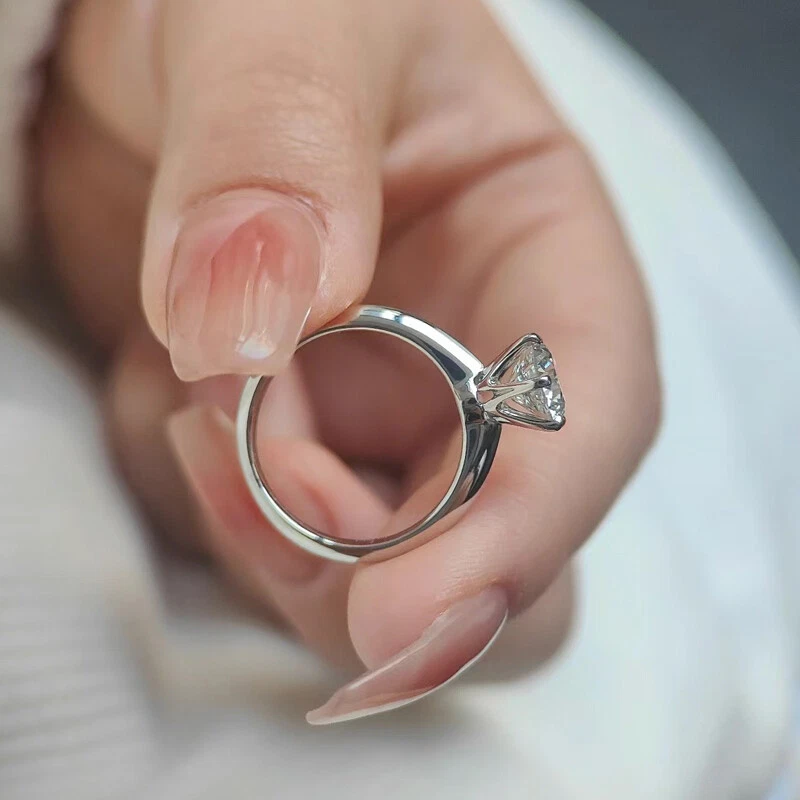 1KT D Moissanit Ringe 925 silber 18K Weißgold vergoldet Der schmuck der frauen - Bild 2 von 4