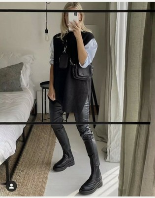 H\u0026M Conscious Black Rib Knit Slipover 