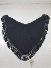 Antique Chinese Hand Embroidered Floral Cape Shawl 135x128cm