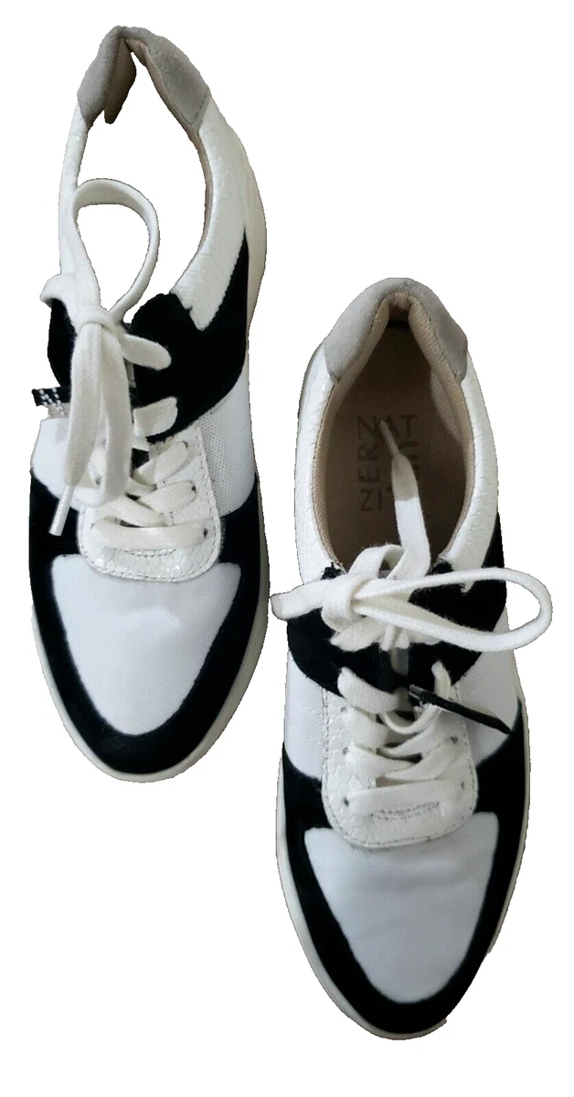 NATURALIZER Black White Leather Athletic Sneakers Shoes Women s size 4.5