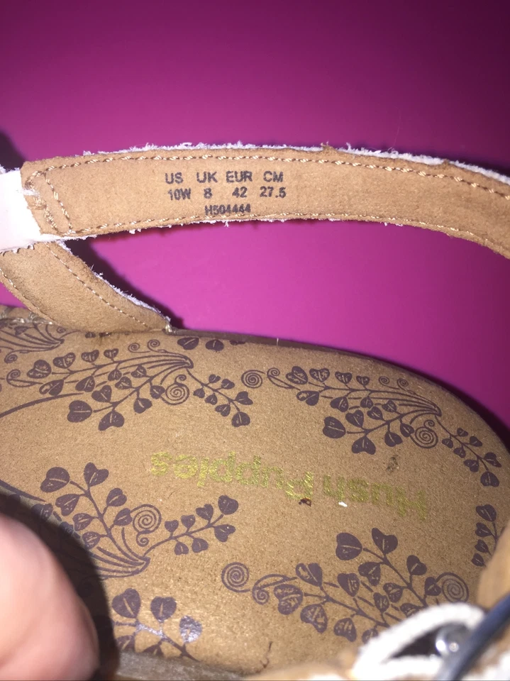 LKNEW Hush Puppies лабиринт сандалии размер 10 Вт кожи слинга бахрома не белый - Изображение 3 из 4