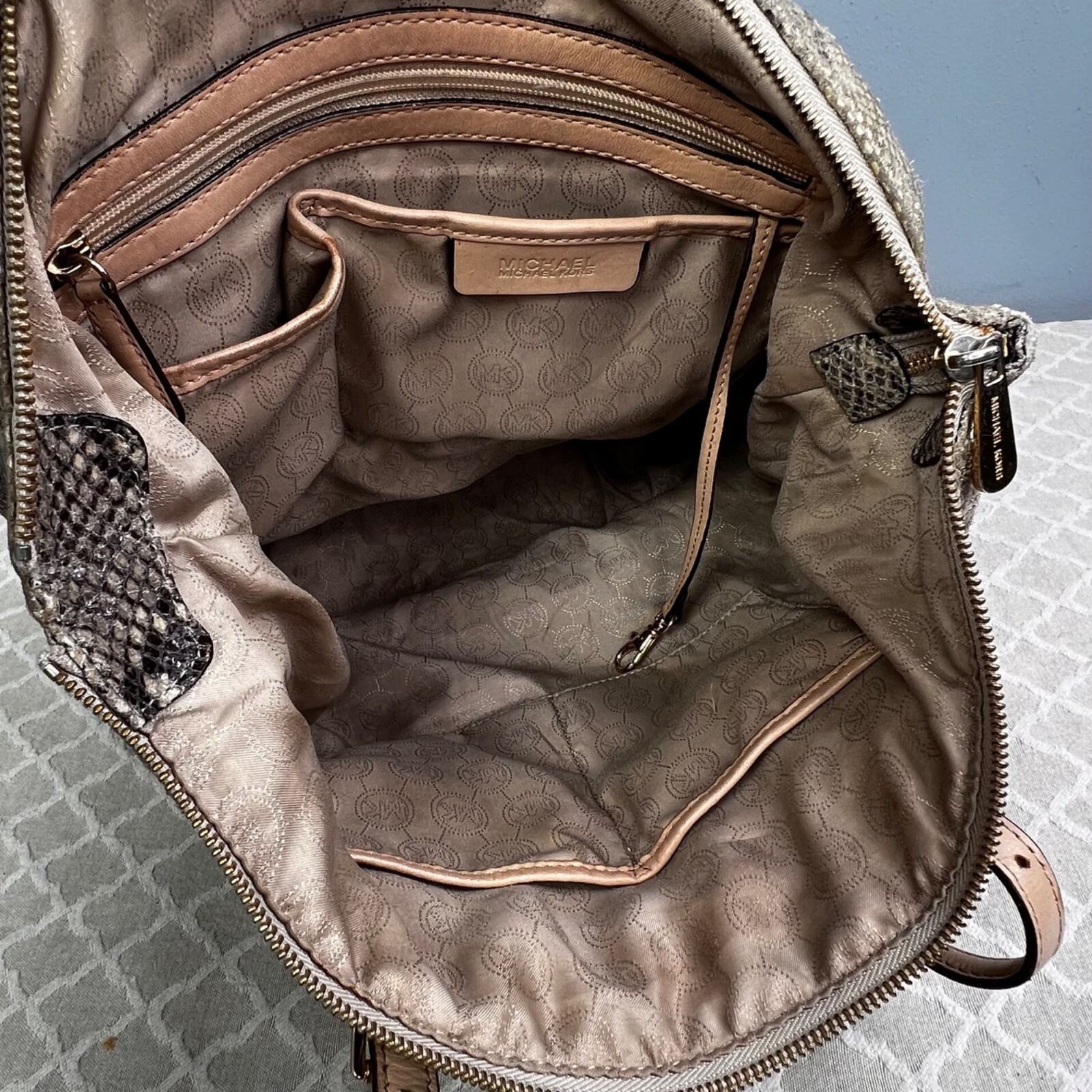 Michael Kors Python Effect Bag Tote Embossed Leat… - image 17