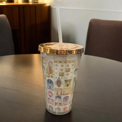 Disney “It’s A Small World” Ride Disneyland Souvenir Plastic Tumbler Cup W/ Lid