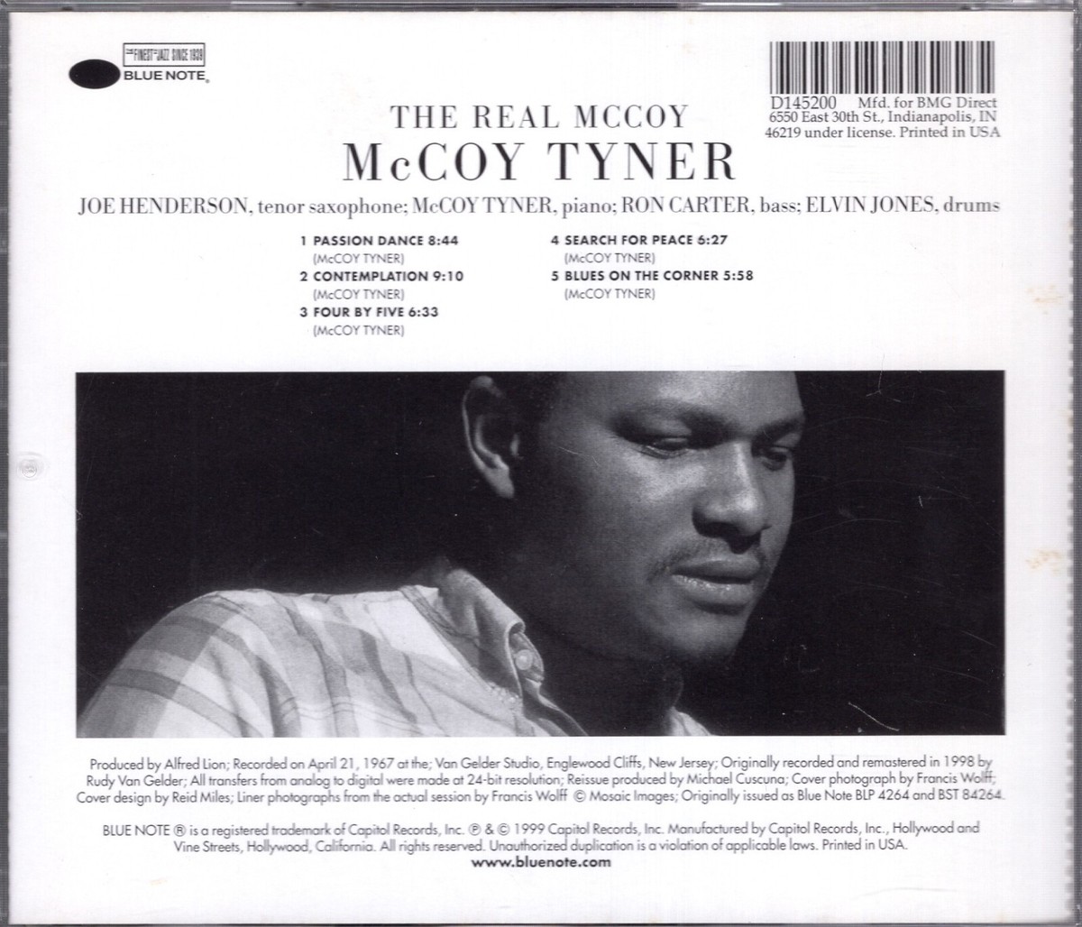 RARE McCOY TYNER THE REAL McCOY RVG CD w/JOE HENDERSON RON CARTER