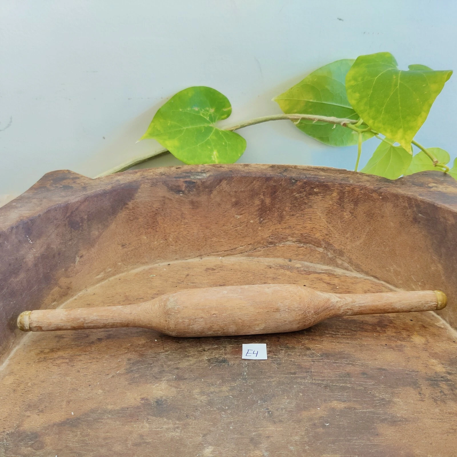 Vintage Primitive Original Handmade Tortilla Bread Bakers Wooden Rolling Pin E4