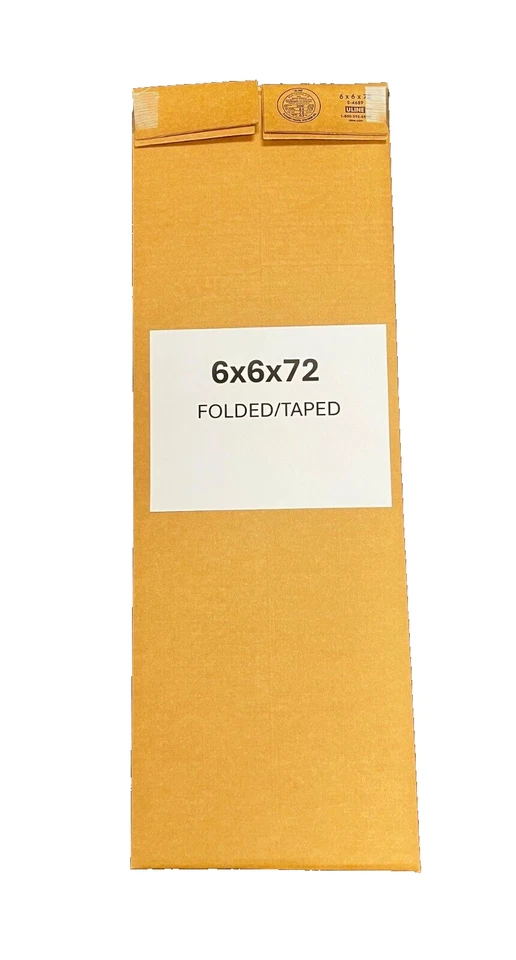 6" x 6" x 72" CARDBOARD BOX - 200 lb - SINGLE BOX - TALL - Image 3 of 4