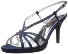Nina Bobbie Evening Sandals 1380-1389 Black Luster Satin