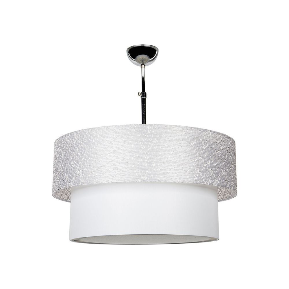 Lampada Sospensione Design Polo MDL2749 Grigio | Tessuto & ABS E27