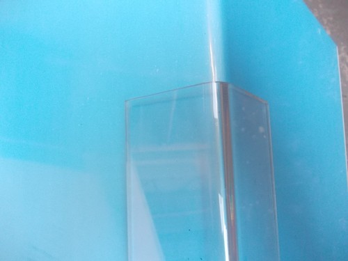 Protector de pared de esquina transparente PETG 1250 mm de largo, patas de 150 mm x 100 mm |