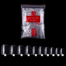 500 Pcs Round head Nail Art Tips Clear False Nails Art Tips Full Cover Manicure 
