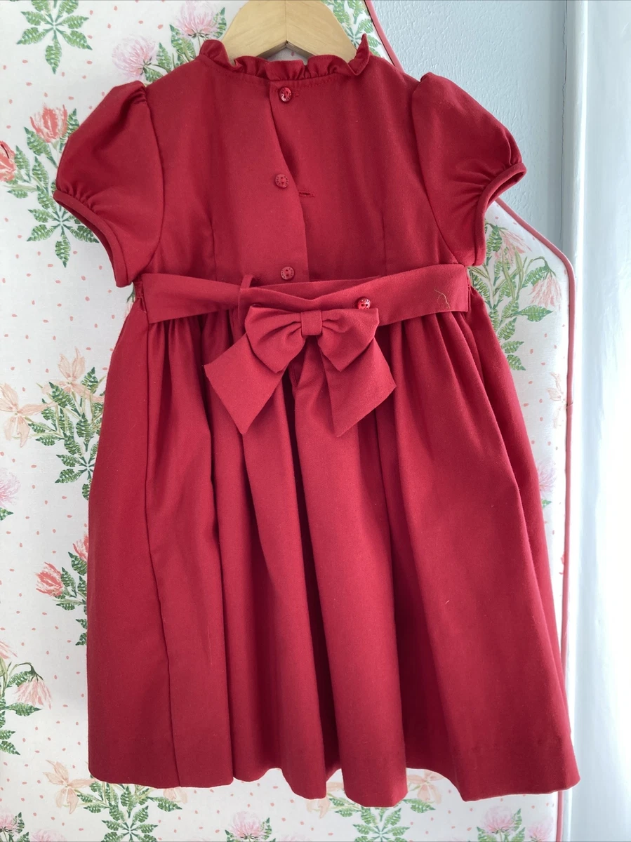 Luli And Me Smocked Christmas Dress 3t