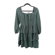 SCARLET DARKNESS Renaissance Tiered Mini Dress Green Small NEW NWT