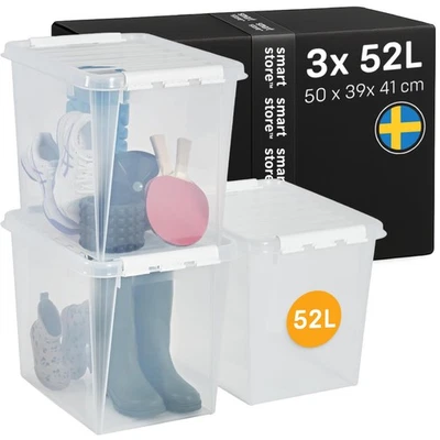 Boîte empilable SmartStore Classic avec couvercle 52L - Photo 1/4