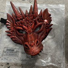 Adult Unisex 3-D Dragon Mask Foam Rubber Cosplay Costume Accessory RED