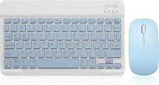 Bluetooth Keyboard and Mouse Combo Rechargeable Portable Wireless blue 