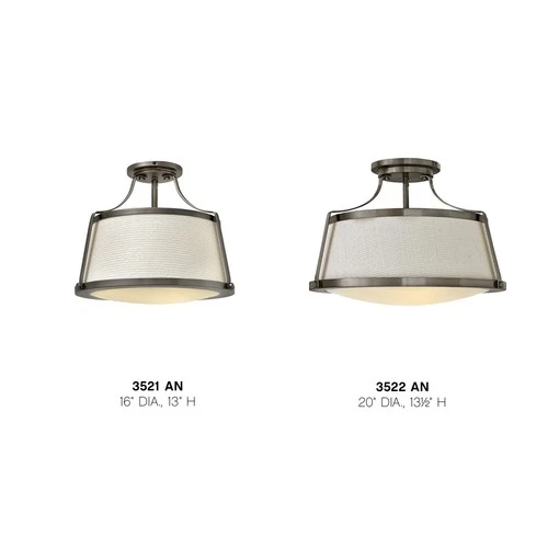 Hinkley Lighting 3521 Charlotte 1 Light 16"W Semi-Flush Ceiling - Brushed - Picture 8 of 8