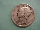 1940 S  Mercury Dime - album filler , actual coin in photo