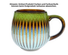 Maoci - Jumbobecher / Jumbotasse 450ml aus Porzellan - grün - Farbverlauf