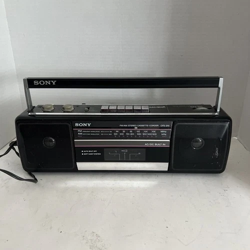 Vintage Sony CFS-210 AM/FM Stereo Cassette Recorder Sound Rider Boombox Works
