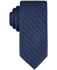 Tommy Hilfiger Mens Regular fit Tie Necktie One Size Blue Geometric Monogram