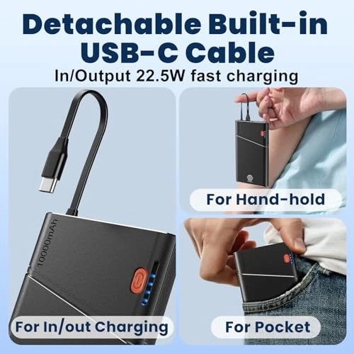 Power Bank 2 Pack 22.5W PD Fast Charging 10000mAh Portable Charger with