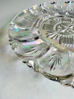 Vintage Federal Glass Borealis Deviled Egg Plate Iridescent Aura 1950s Serveware