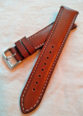 Zeppelin Uhren Lederarmband Dunkelbraun helle Naht 22 mm Dornschließe Original