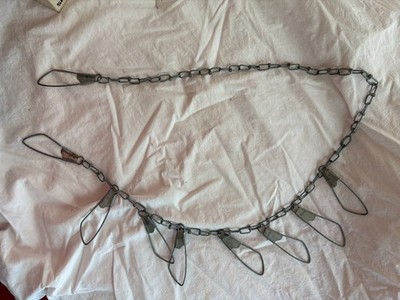 Cordon à Poisson Vintage 9 Clips - Longueur 46 Pouces - Métal, Occasion