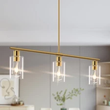 Kitchen Island Lighting, Linear Chandeliers Rectangle Pendant Light Fixtures ...