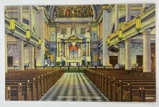 New Orleans Louisiana LA, Interior of St. Louis Cathedral Church Linen Postcard