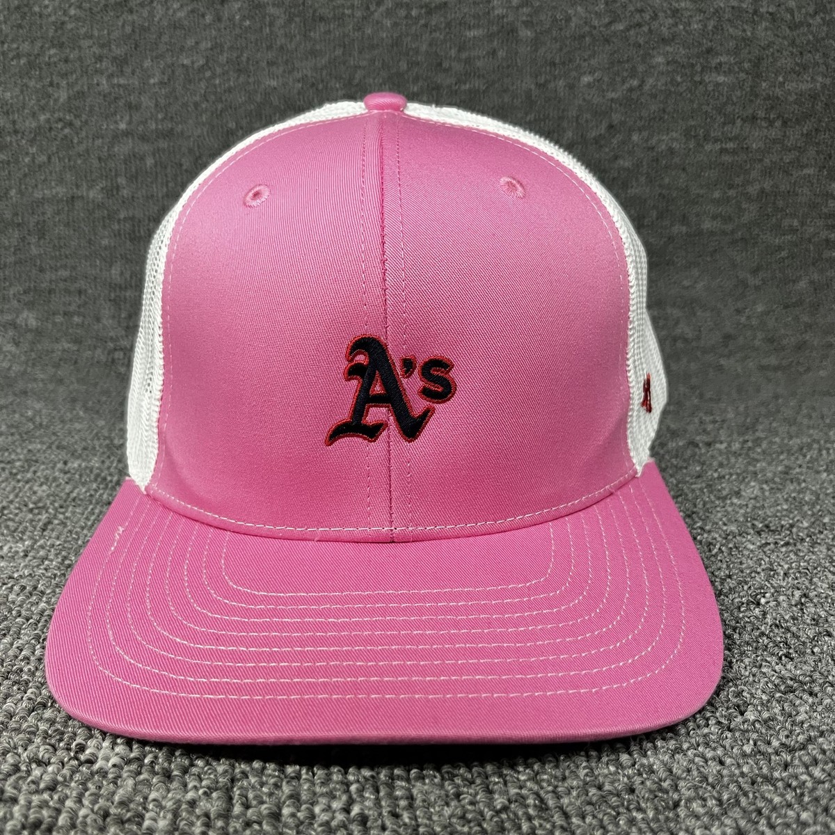 New '47 Brand Oakland Athletics Pink White Mesh Trucker Snapback Hat Cap
