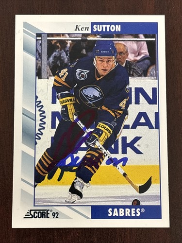 1992-93 Score Ken Sutton #292 Auto Autograph Signed Buffalo Sabres | eBay