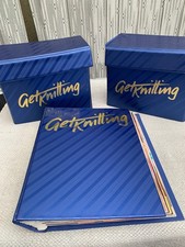 1980's Get Knitting Set Patterns in Folder & Storage Boxes, Ladies, Mens, Baby