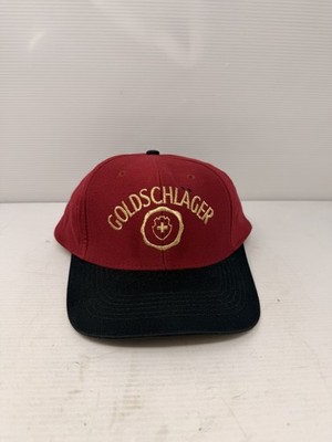 Vintage 90's Goldschlager Liqueur Yikes! Red Black Promo Snapback Hat Cap VTG