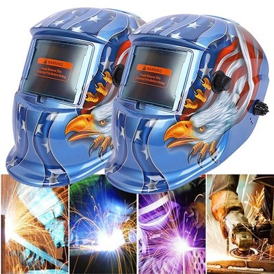 2Pack True Color Solar Auto Darkening Welding Helmet Arc Tig Mig Grinding Hood